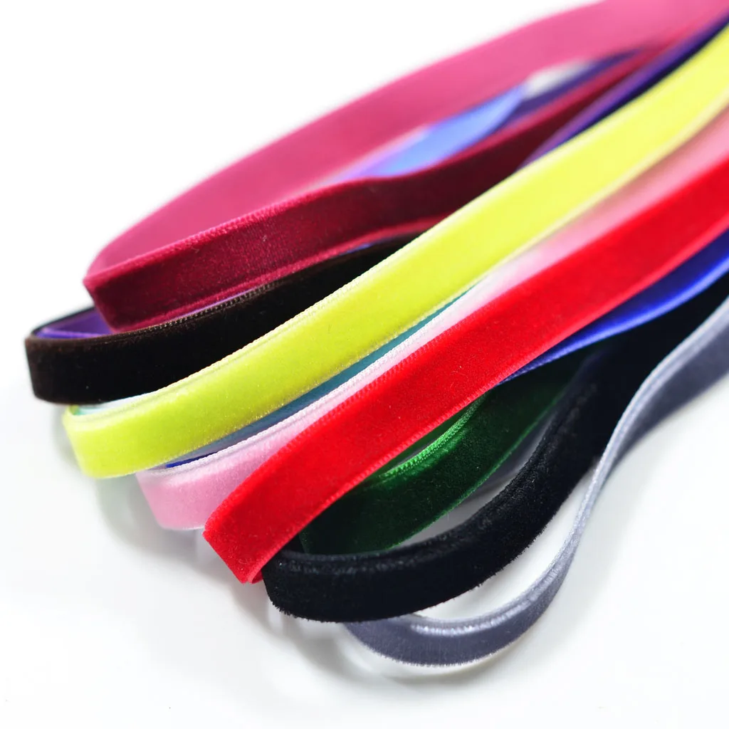 12pcs 1 Yard Luxury Velvet Ribbons for DIY Hair Accessories Hair Bow Craft 9mm 25mm