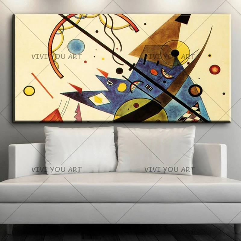 Новый Граффити Небесно Голубой мультфильм абстрактный Wassily Kandinsky масляная