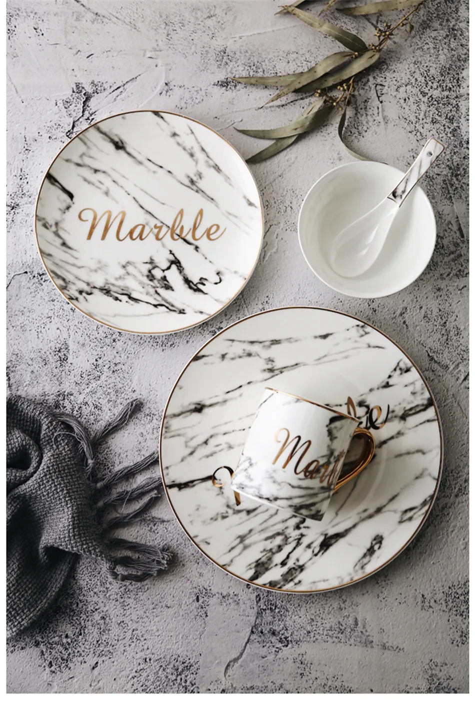 Luxury White Marble Ceramic Mugs Gold Plating Couple Lover's Gift Morning Mugs Milk Coffee Tea Breakfast Elegant Creative Cup (3)