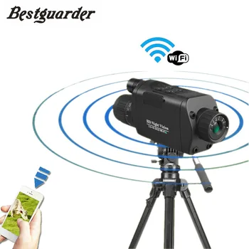 

Bestguarder 720 HD Night Vision with Wifi Function Professional Hunting Infrared Monocular Connect TV Smartphone for IOS Android