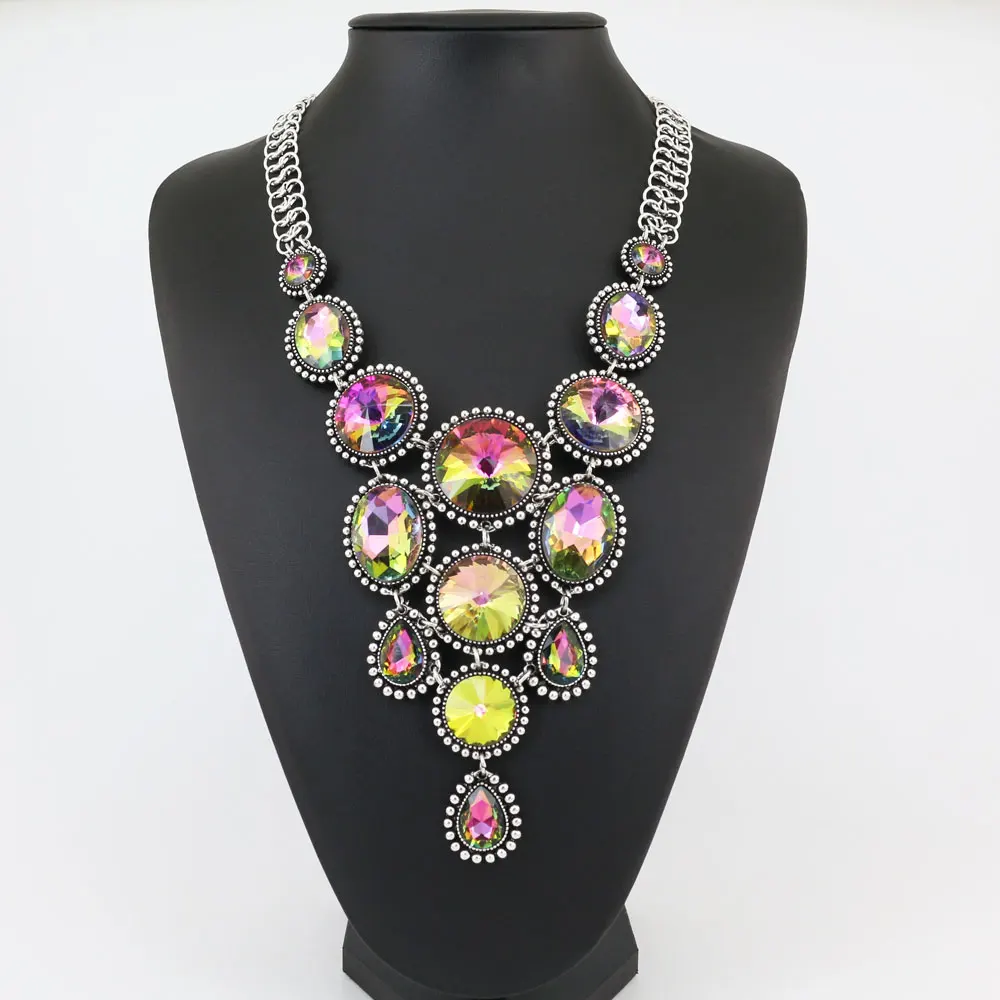 Fashion Brand statement glass Bohemian pendants necklaces water drop