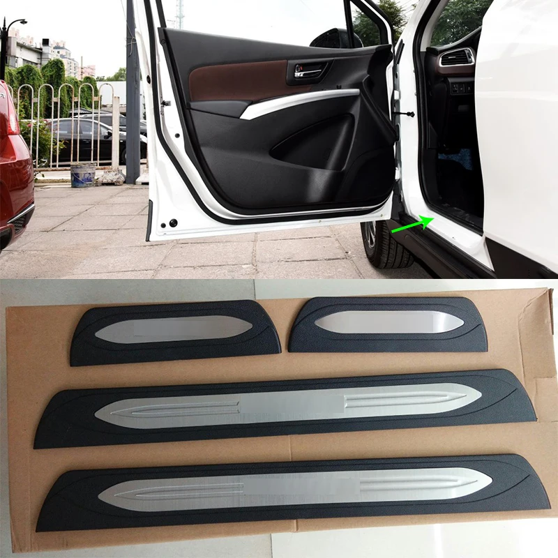 

Car Accessories Interior ABS Original Outer Door Sill Scuff Plate Threshold Plate Cover Trim For SUZUKI S-Cross 2017 Car Styling