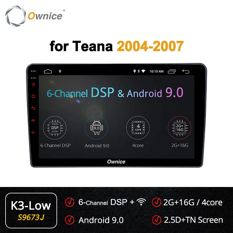 Ownice K3 K5 K6 2 Din Android 9,0 автомобильный dvd-плеер для NISSAN Teana 2004-2007 4G LTE DSP 360 панорама оптический gps Navi Стерео - Цвет: S9673 K3-Low