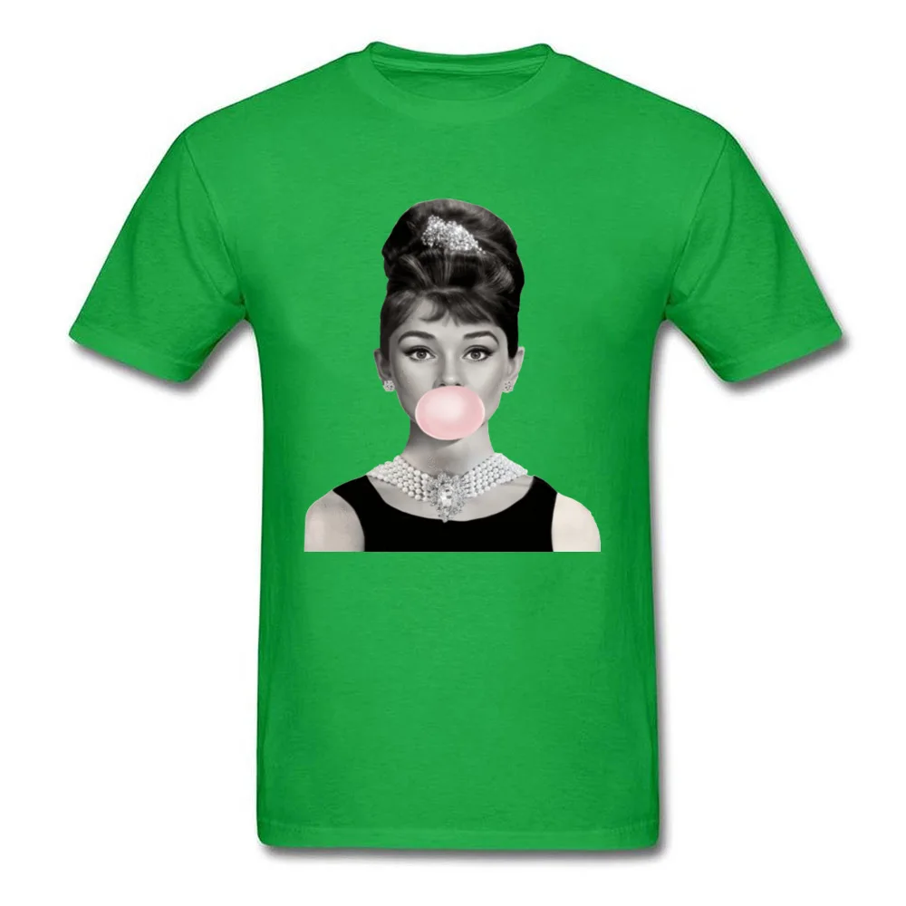 3D Printed Audrey-Hepburn-Pink-Bubble-Gum T Shirts for Men Newest Summer/Fall Crew Neck Pure Cotton Short Sleeve T Shirts Tees Audrey-Hepburn-Pink-Bubble-Gum green