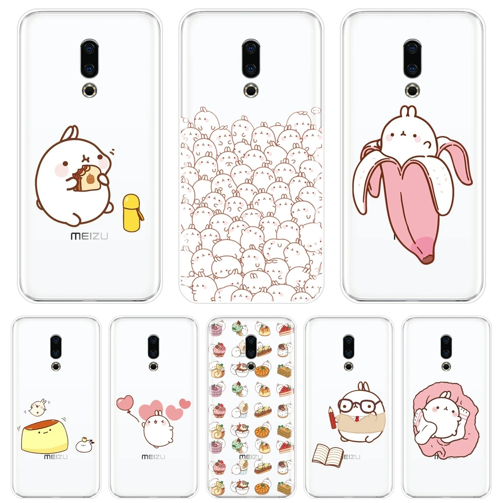 

Phone Case Silicone For Meizu 16th 16x 15 Lite 16 Plus Funny Kawaii Cute Rabbit Soft Back Cover For Meizu Pro 6 7 Plus U10 U20