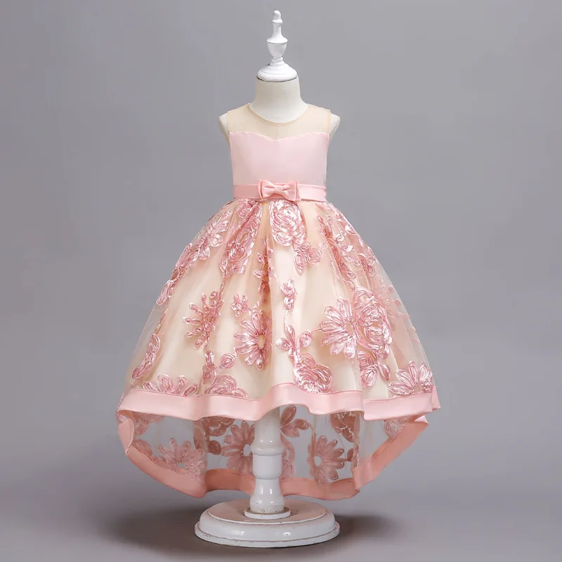 

Fancy Flower Girl for Princess Party Dress Children three-dimensional embroidery Clothes Kids Dresses for Girls Evening Clothing