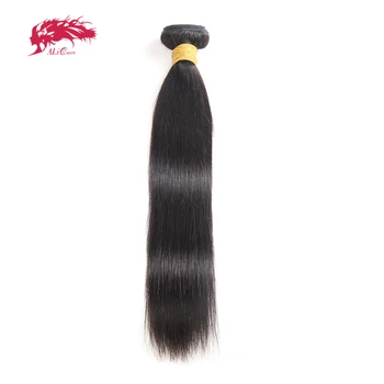 

Ali Queen Hair Indian Straight Raw Virgin Human Hair Weaves Bundles 8" to 26" Natural Color 100% Human Hair Weaving