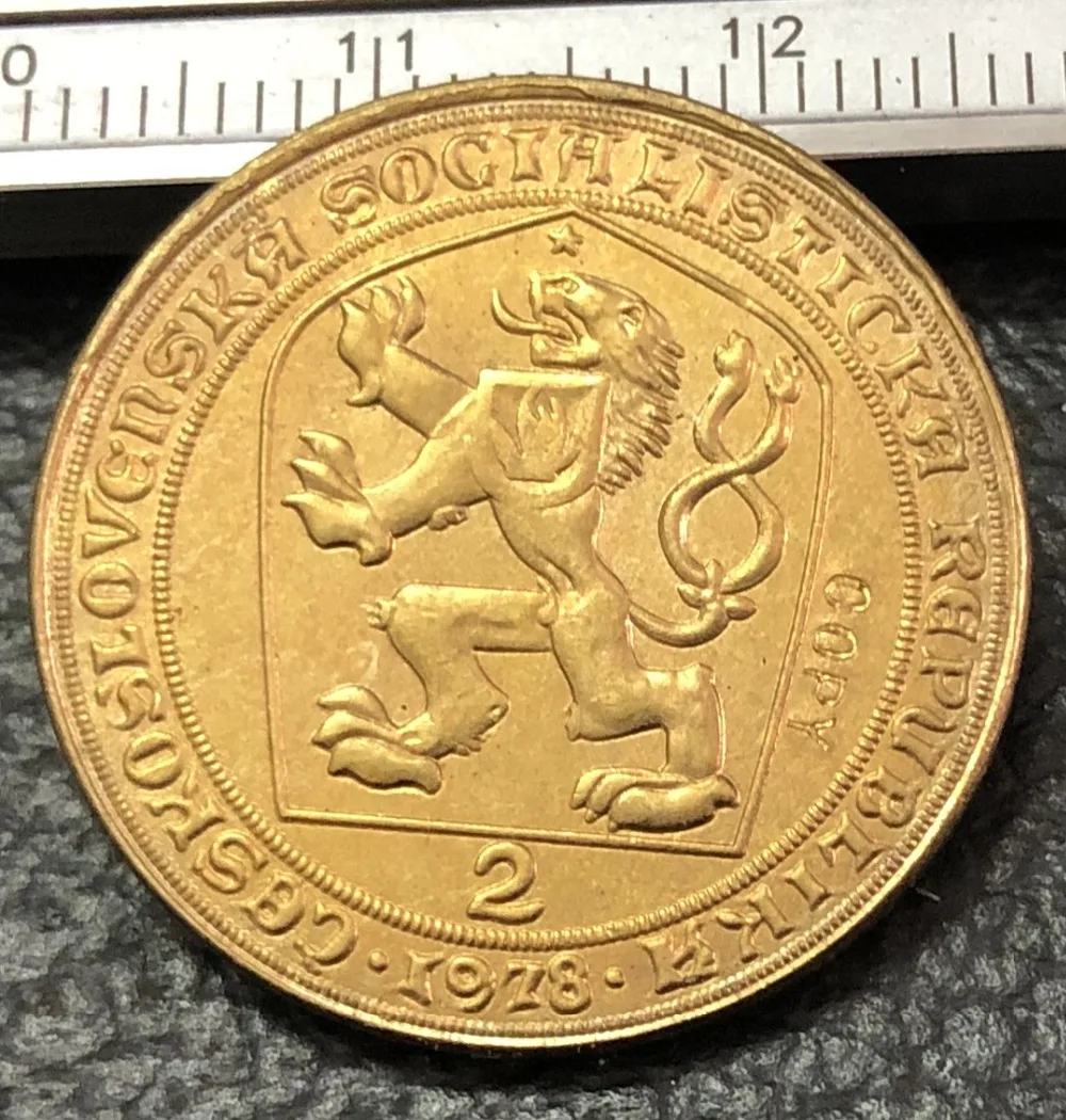 1978 Exonumia*-Bullion-czechovakia 2 Dukaty Charles IV Gold Token Copy 25 мм