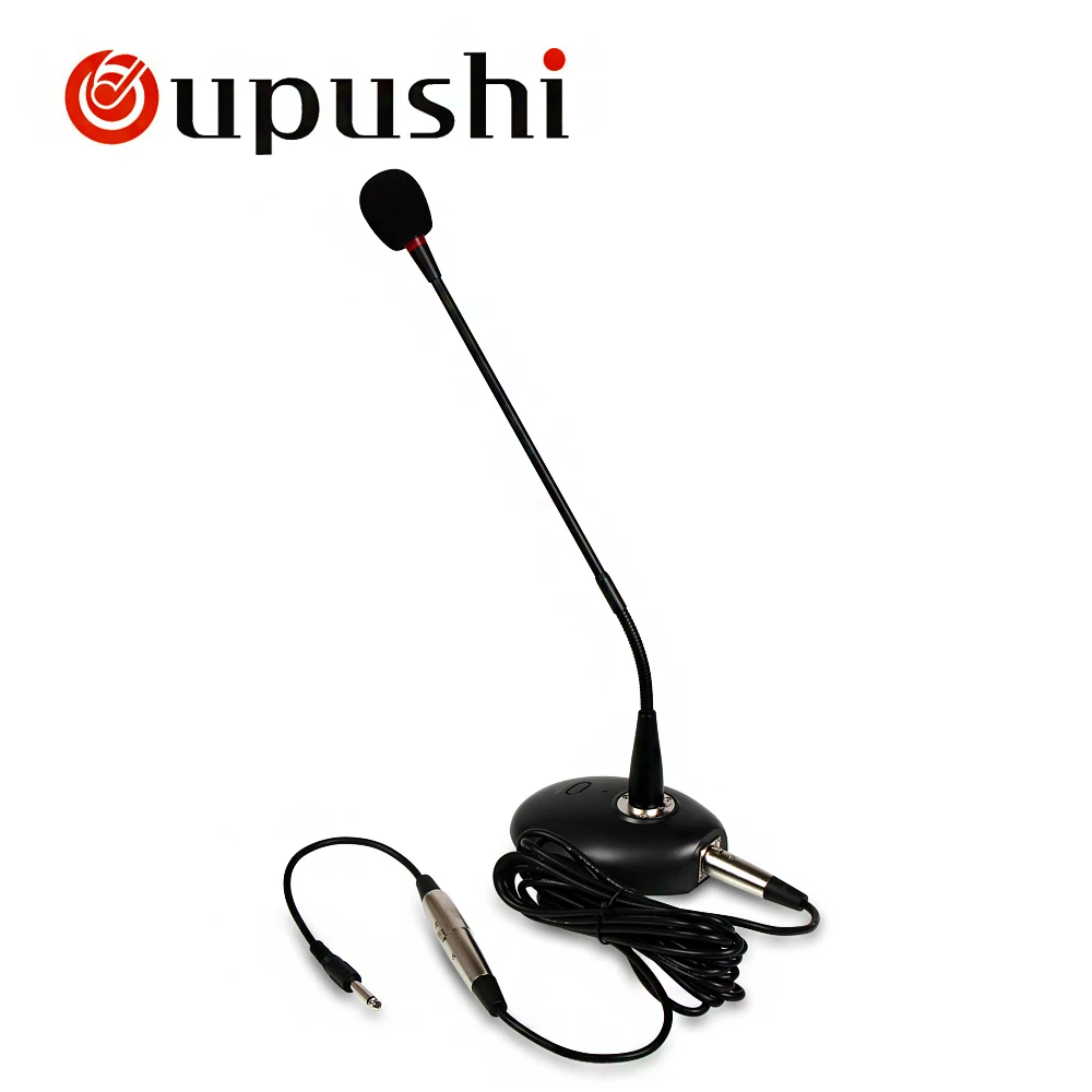Oupushi PA نظام البث ميكروفون سطح المكتب السلكية المناداة ميكروفون