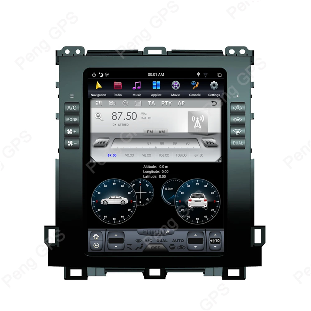 Perfect 6 Core Android 8.1 Car GPS Navigation DVD Player for Lexus GX470/Toyota Land Cruiser Prado 120 2002-2009 Tesla Style 10.4" Unit 4