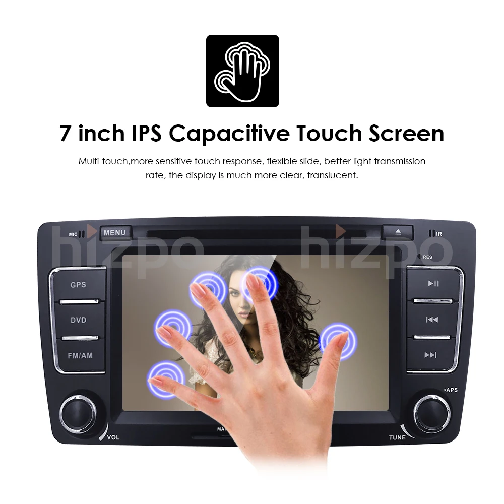 Sale Car 2din Android9.0 7inch CAR GPS DVD Autoaudio radio for Skoda Octavia (2009-2013) & Yeti(2008-2014) 2G+16G wifi CANBUS DAB+OBD 1