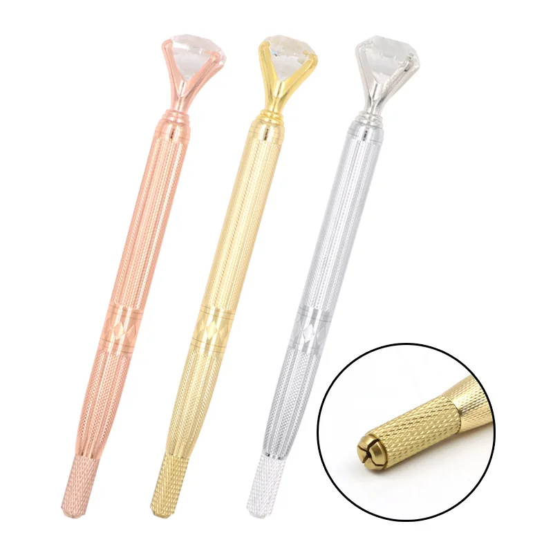 

Manual Eyebrow Tattoo Pen Microblading Tattoo Pen Permanent 3D Eyebrow Lip Embroidery with Crystal Diamond