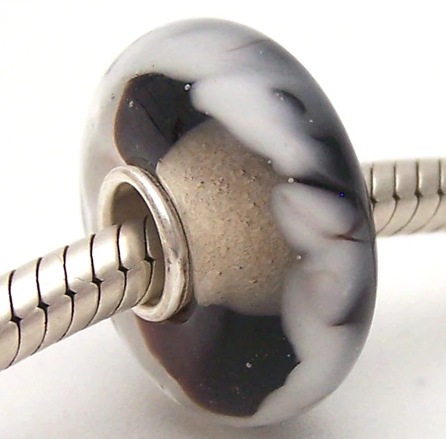 

PJG1089 100% S925 Sterling Silver Beads Murano Glass beads Fit European Charms Bracelet charms diy jewelry Lampwork GlassBeads