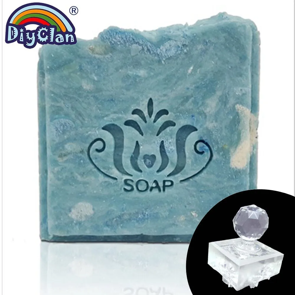 Stamp with handle Хамса мыло ручной работы марки Лотос натуральный прозрачный Diy натуральный органический стекло мыло печать буддийский узор - Цвет: Stamp with handle
