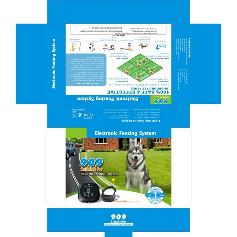 909 Safety Pet Dog Electric Fence With Waterproof Dog Electronic Training Collar underground Invisible Electric Dog Fence New4