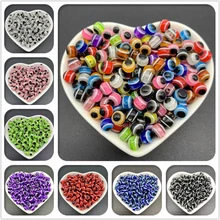 6 мм 8 мм 10 мм бусины-разделители из смолы круглый зловещий глаз бусины полосатая шайба бусины для самостоятельного изготовления ювелирных изделий браслет ожерелье аксессуары