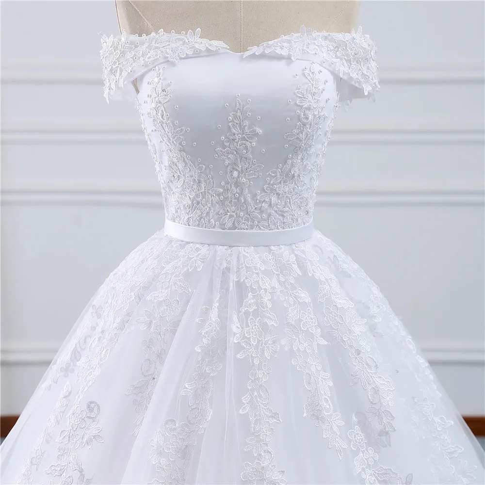 Fansmile кружевные платья свадебное платье Robe Princesse Mariage размера плюс длинный Тюль для поездов Mariage Свадебная индейка FSM-433T