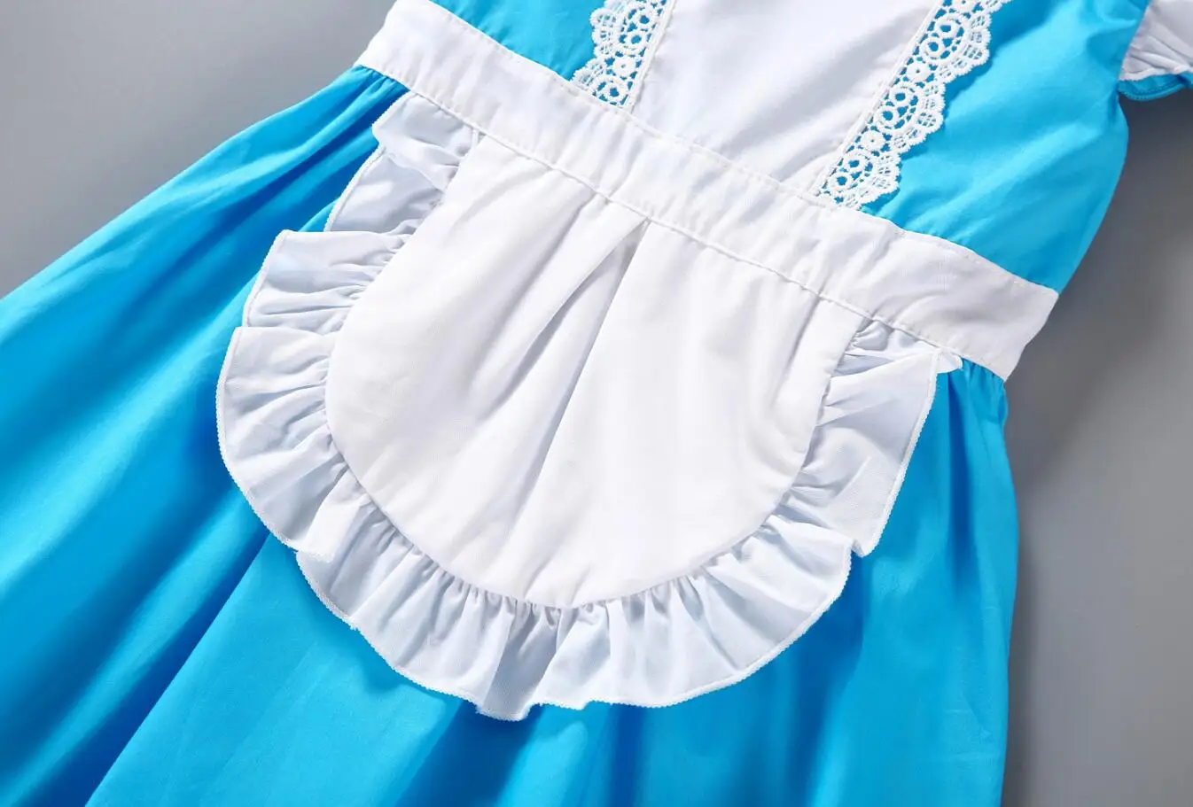 Хэллоуин одежда для малышей для девочек, с рисунком из аниме «Алиса в стране чудес» синие вечерние платье ребенок горничная Сисси в стиле "Лолита" Косплэй костюм