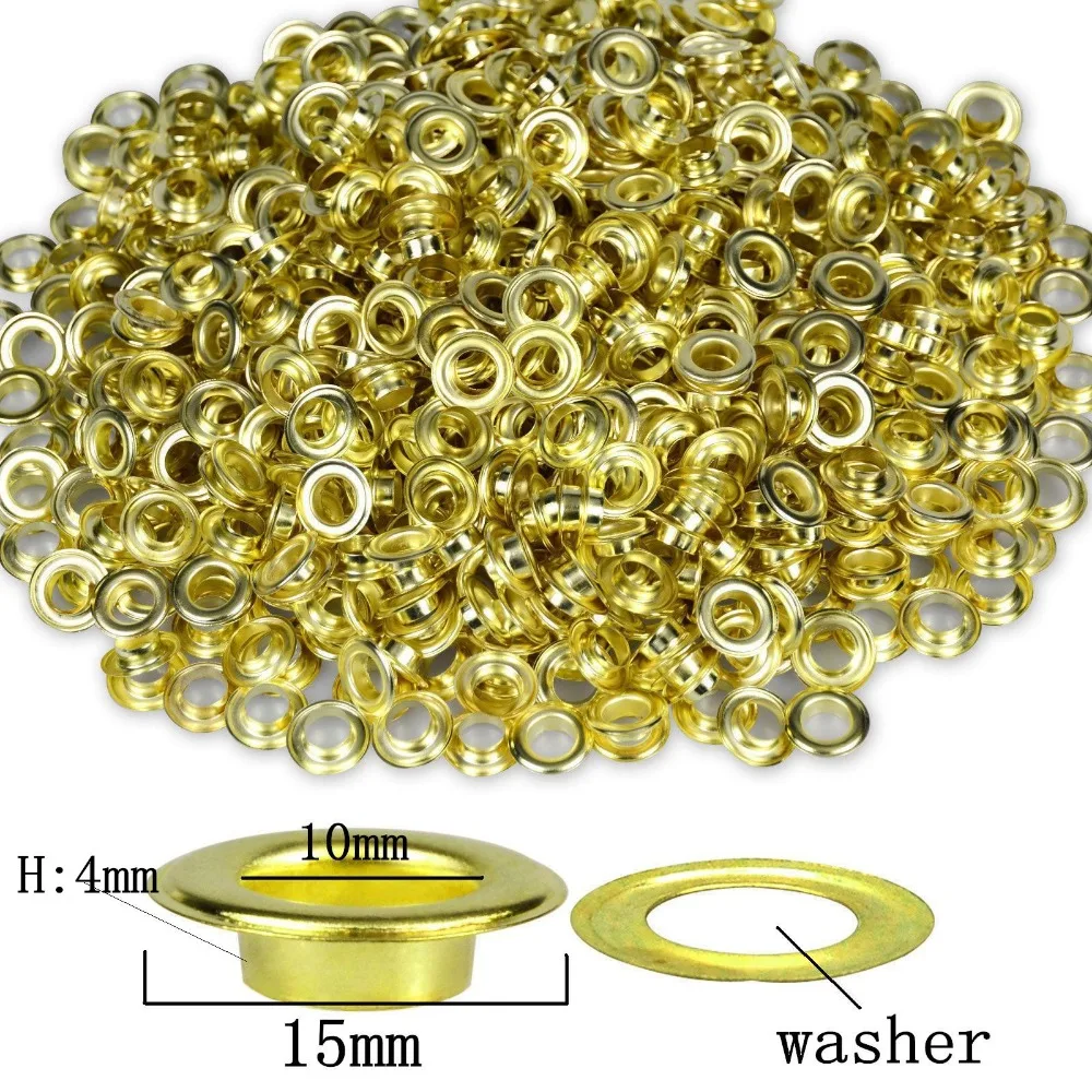 Buy 200sets Round 15mm Gold Eyelets With Washers 10mm