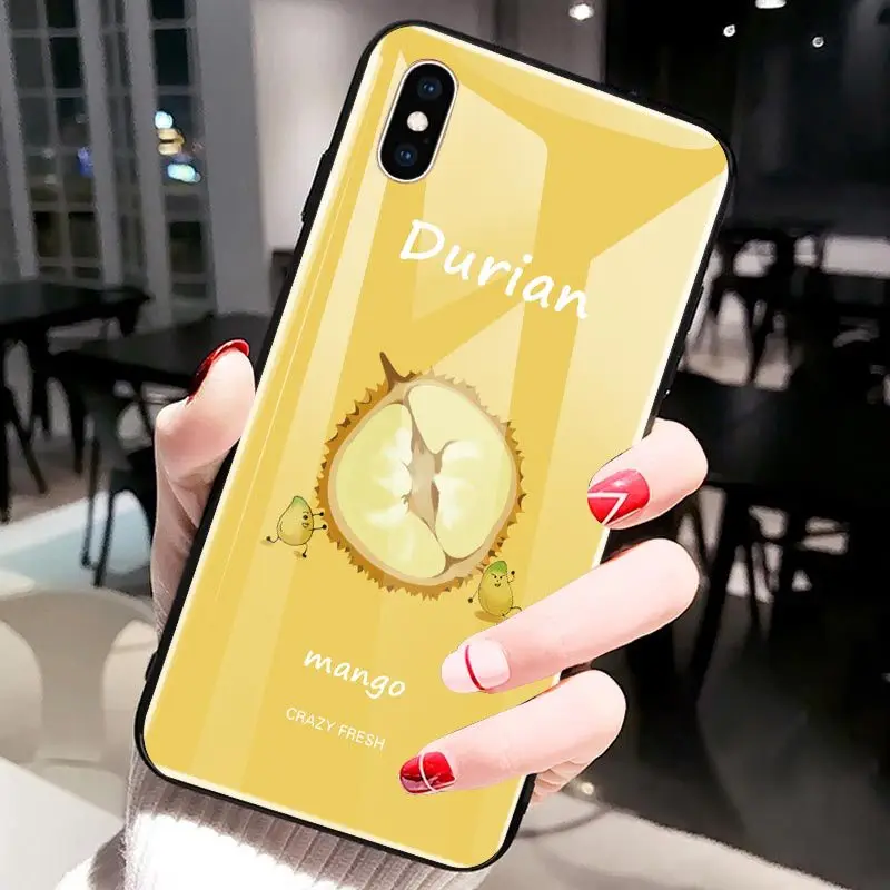 

For iphone 7S plus case Fruit King Durian Photo High Glass For Apple 7 8 X XR XS MAX Silicone All Inclusive Soft Edge Cover
