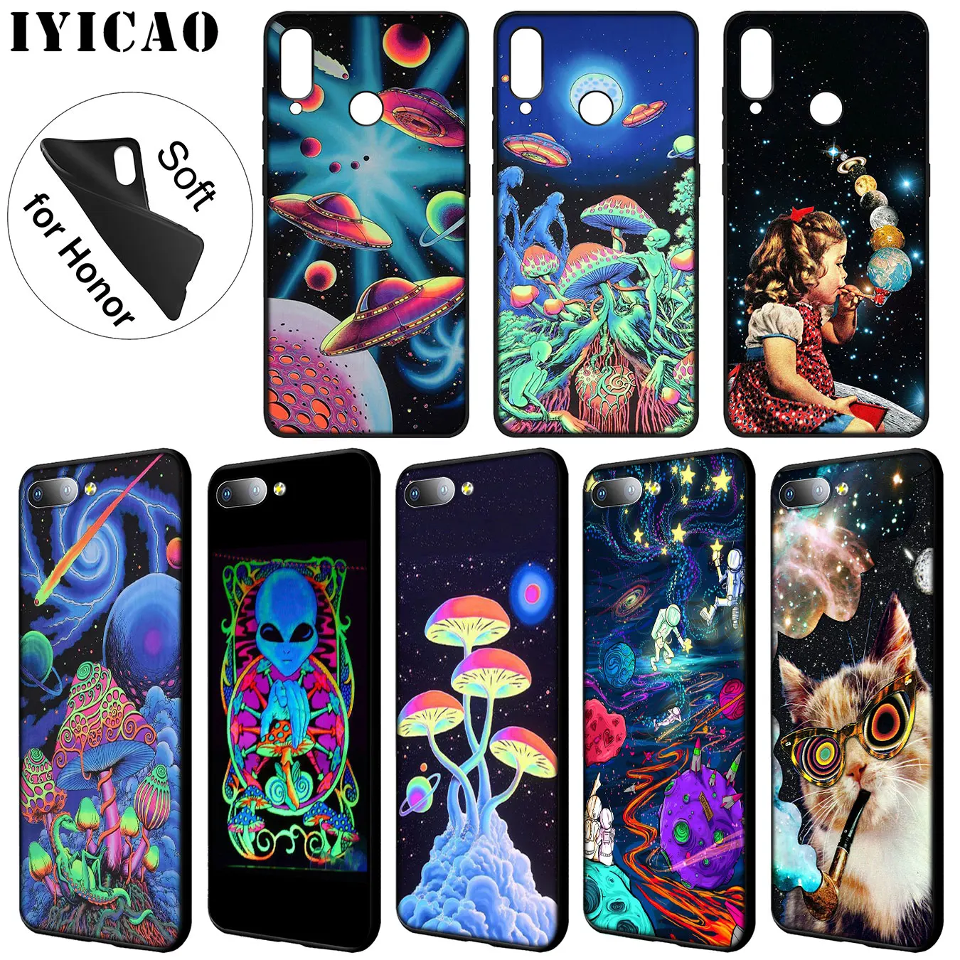 Мягкий чехол IYICAO для Huawei Y9 Y7 Y6 Prime 2019 Honor 20 8C 8X 8 9 9X 10 Lite 7C 7X 7A Pro |