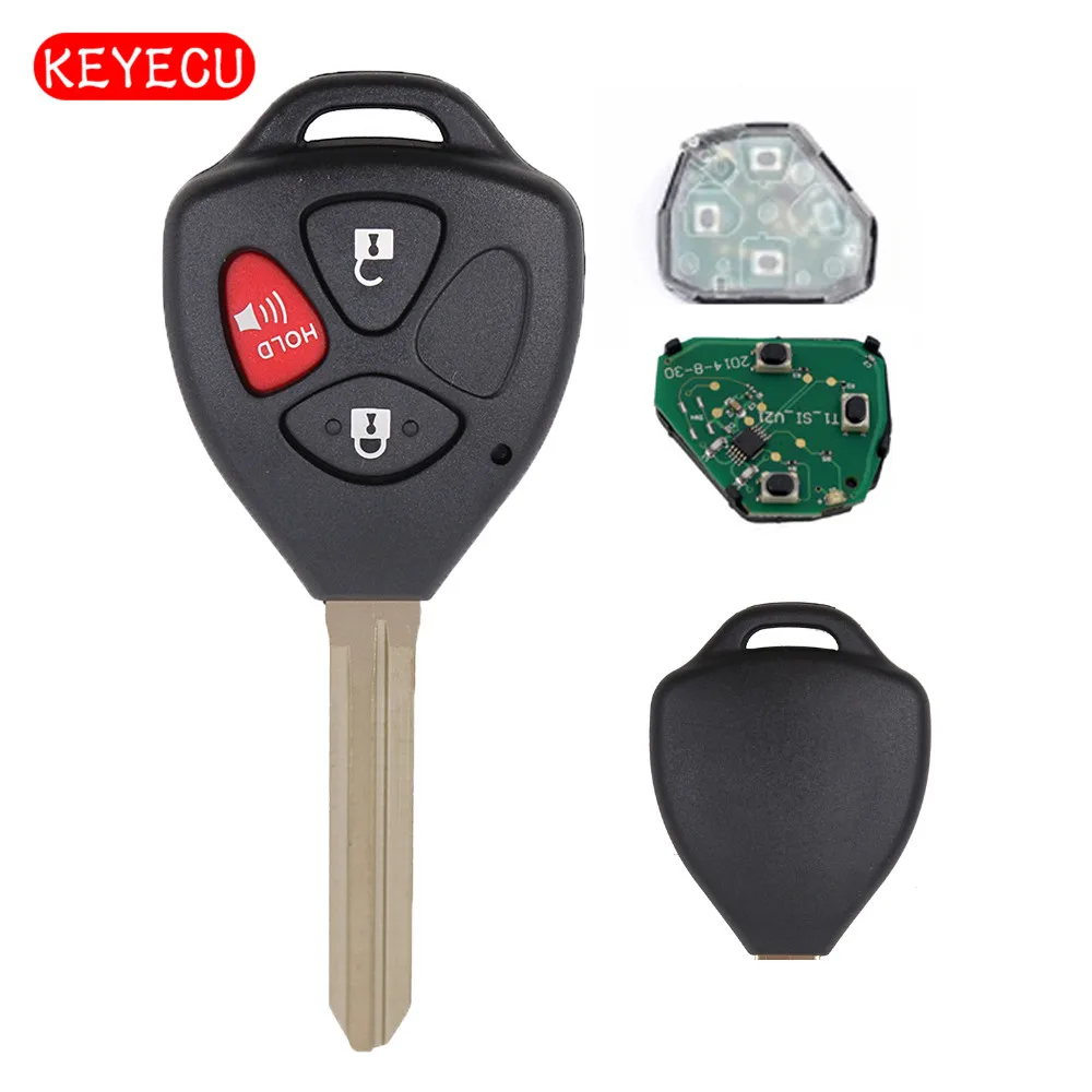 Keyecu дистанционный Автомобильный ключ 315 МГц 4D67 чип для Toyota Pontiac Vibe 2009-2010 матрица