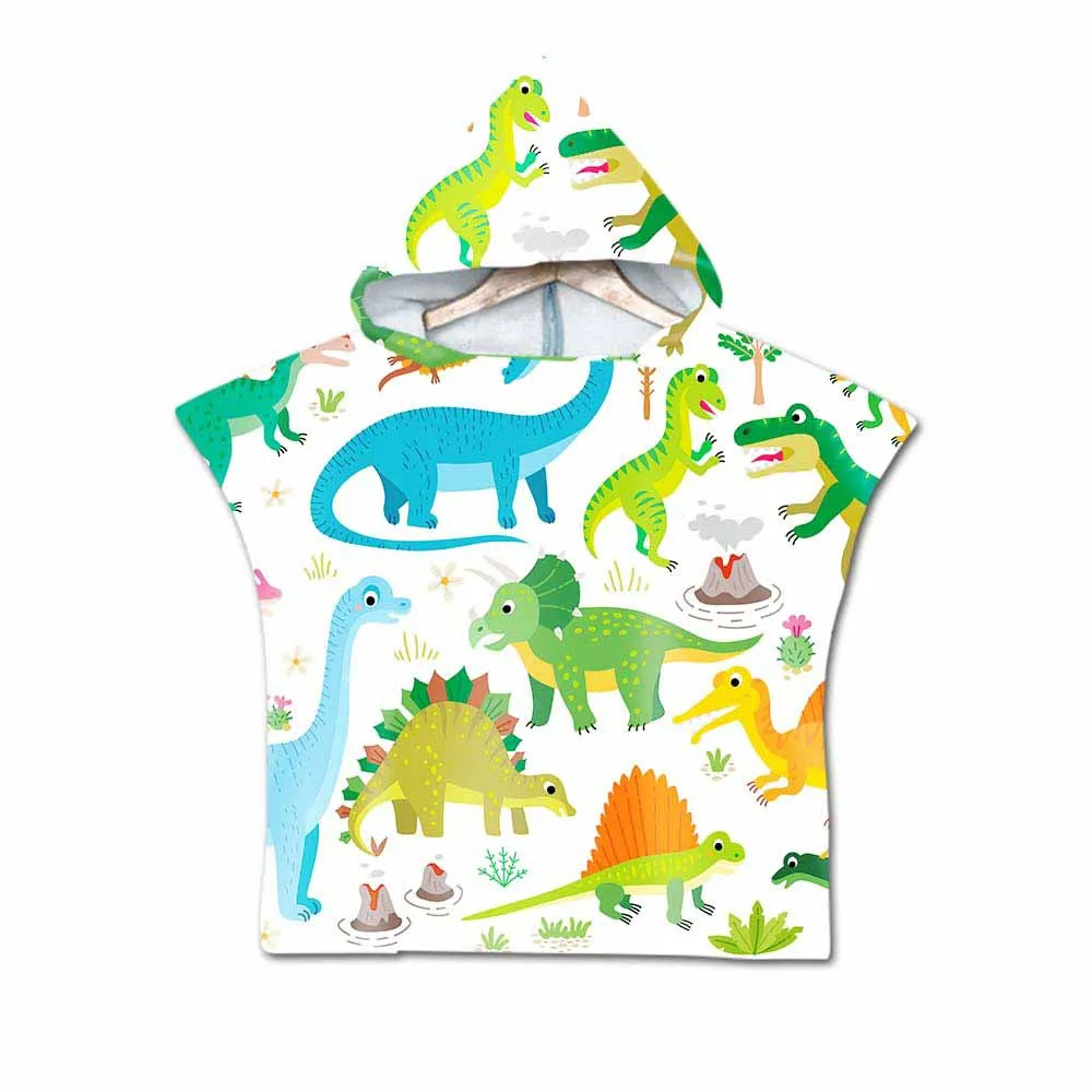 Lannidaa 3D цифровая печать фламинго и кактус с капюшоном Полотенце Динозавр микрофибра пляжное полотенце носимые милые полотенца пальто для детей - Цвет: Color 05