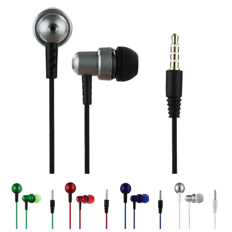 In ear Earphone Braided Wire Sub woofer Headset Ear Braided Rope Wire
