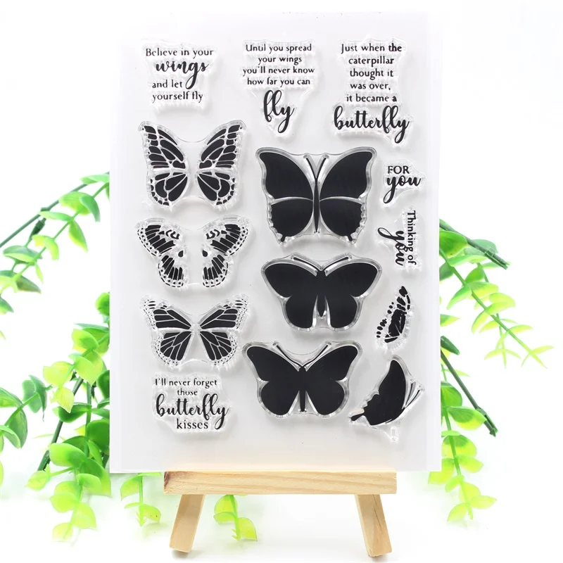 Kscraft Butterfly Transparent Clear Silicone Stamps For Diy