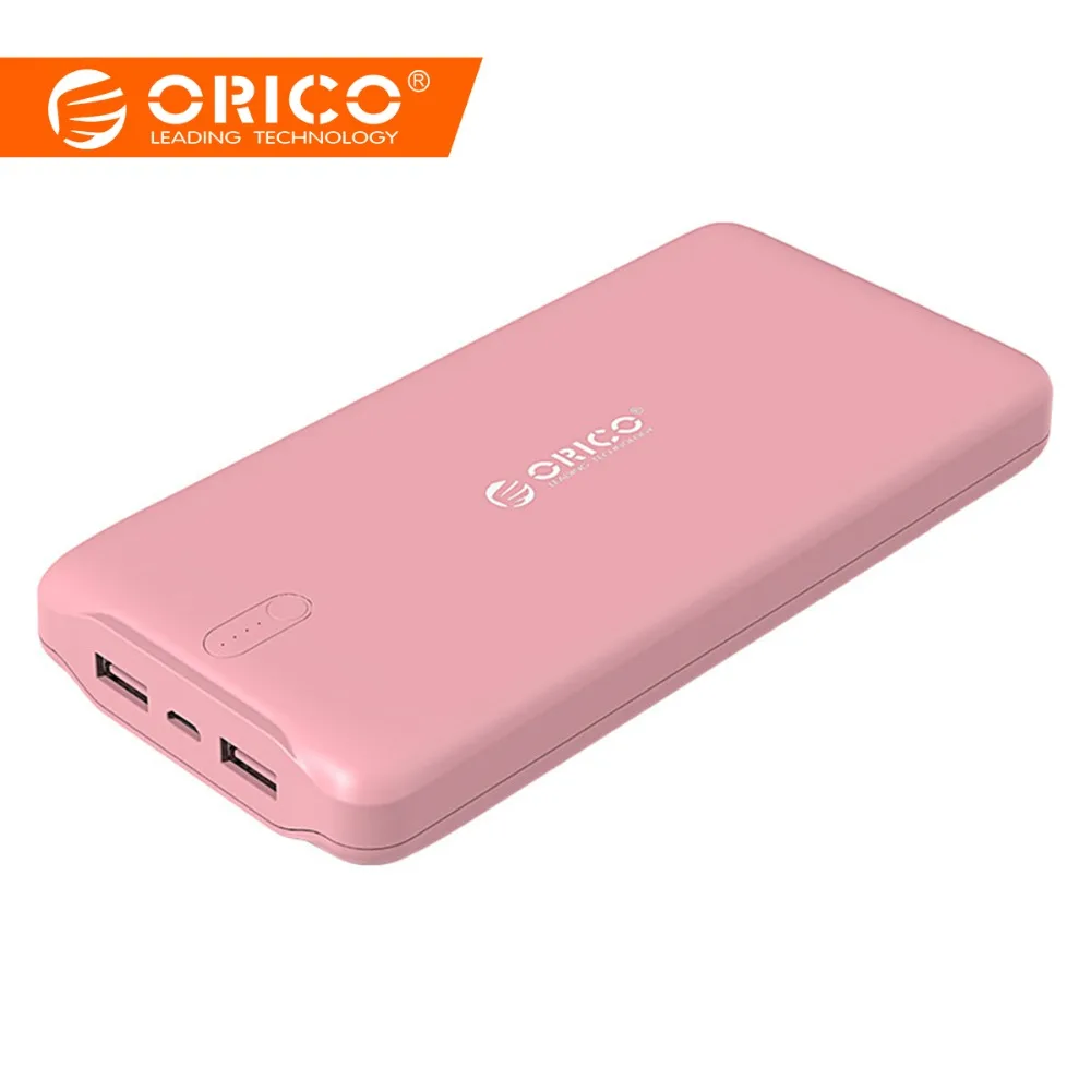 

ORICO 20000mAh Power Bank Portable Charger Dual USB Power Bank External Battery Pack for iPad 4 iPhone 6s 7 Samsung