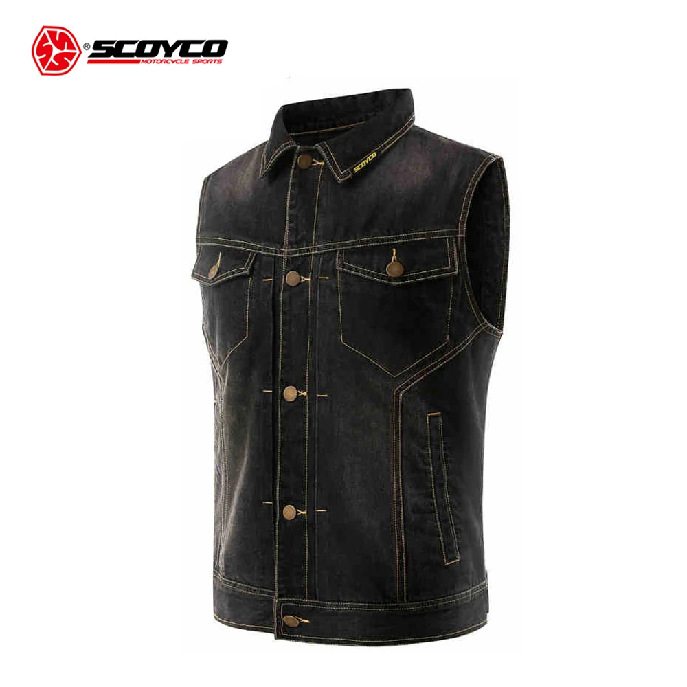 

SCOYCO Motorcycle Racing Denim Jacket Vest Jean Jacket With Protectors Retro Motorcycle Jeans Waistcoat Chaqueta Moto