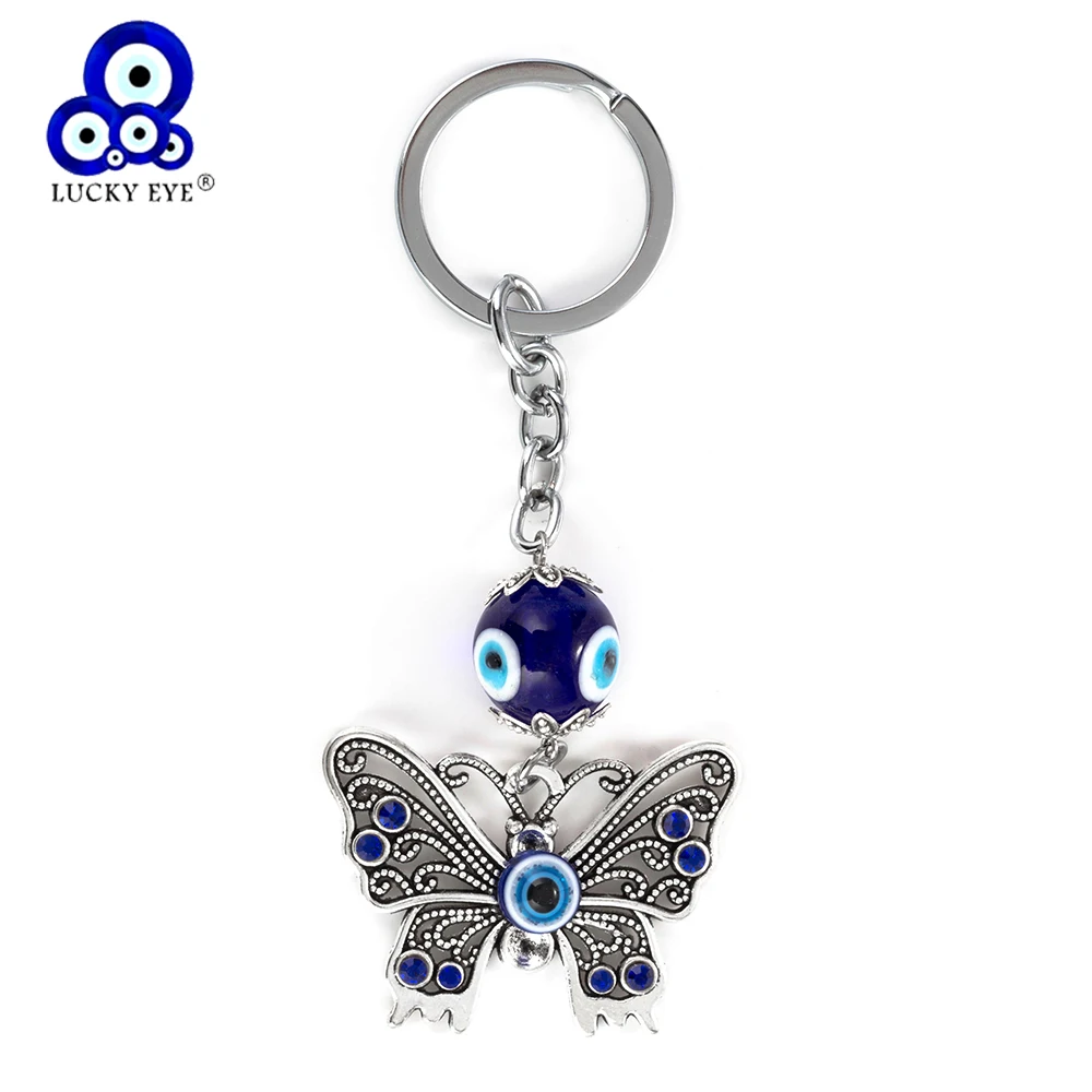 

Lucky Eye Butterfly Keychain Evil Eye Key Chain Animal Keychain Car Pendant Jewelry For Men Women Gifts EY06