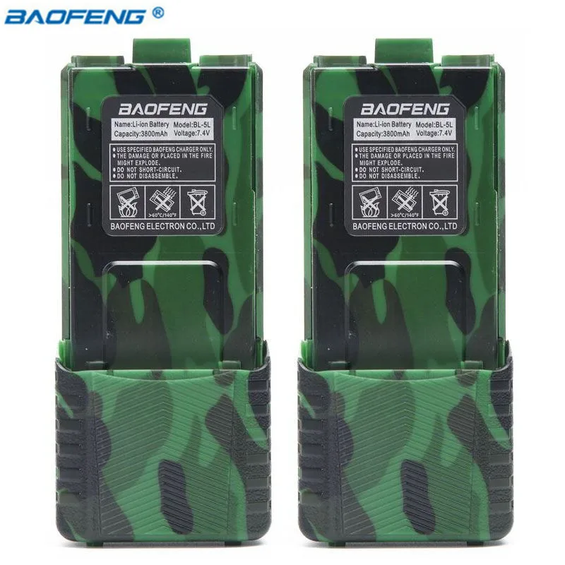 

2PCS Original BAOFENG UV-5R BL-5L 7.4V 3800mAh Li-ion High Capacity Battery For Baofeng Walkie Talkie UV 5R Series Two Way Radio