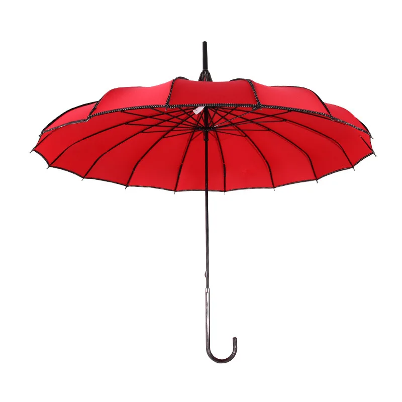 Long Hand UV Protection Umbrella Rainy&Sunny Colorful Pagoda Umbrellas