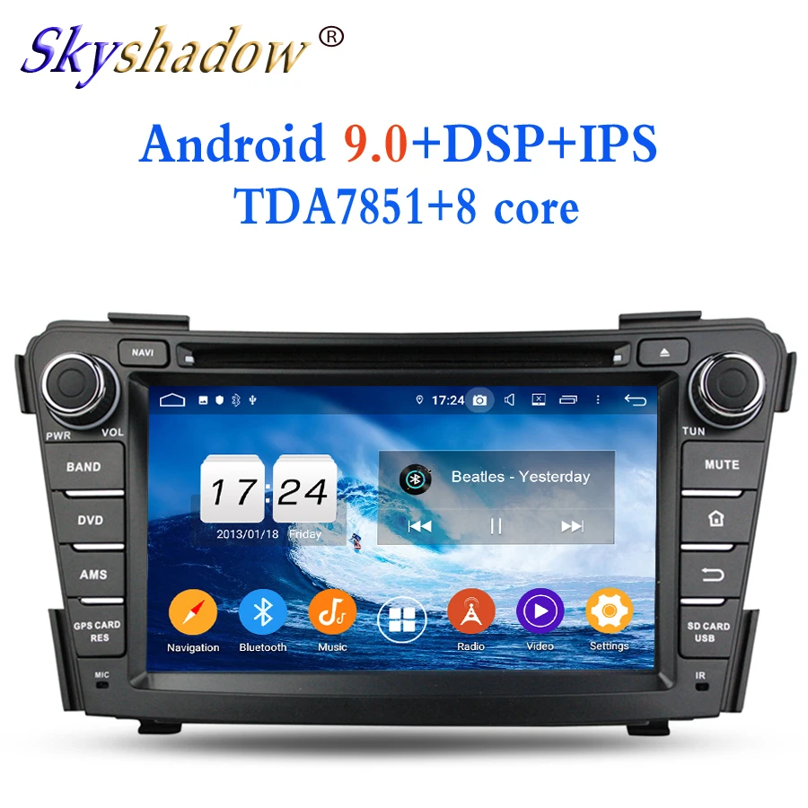 2DIN Android 9,0 Восьмиядерный 4 Гб ОЗУ для hyundai I40 2011-2013 Автомобильный dvd-плеер gps ГЛОНАСС карта RDS радио wifi 4G Bluetooth 4,2