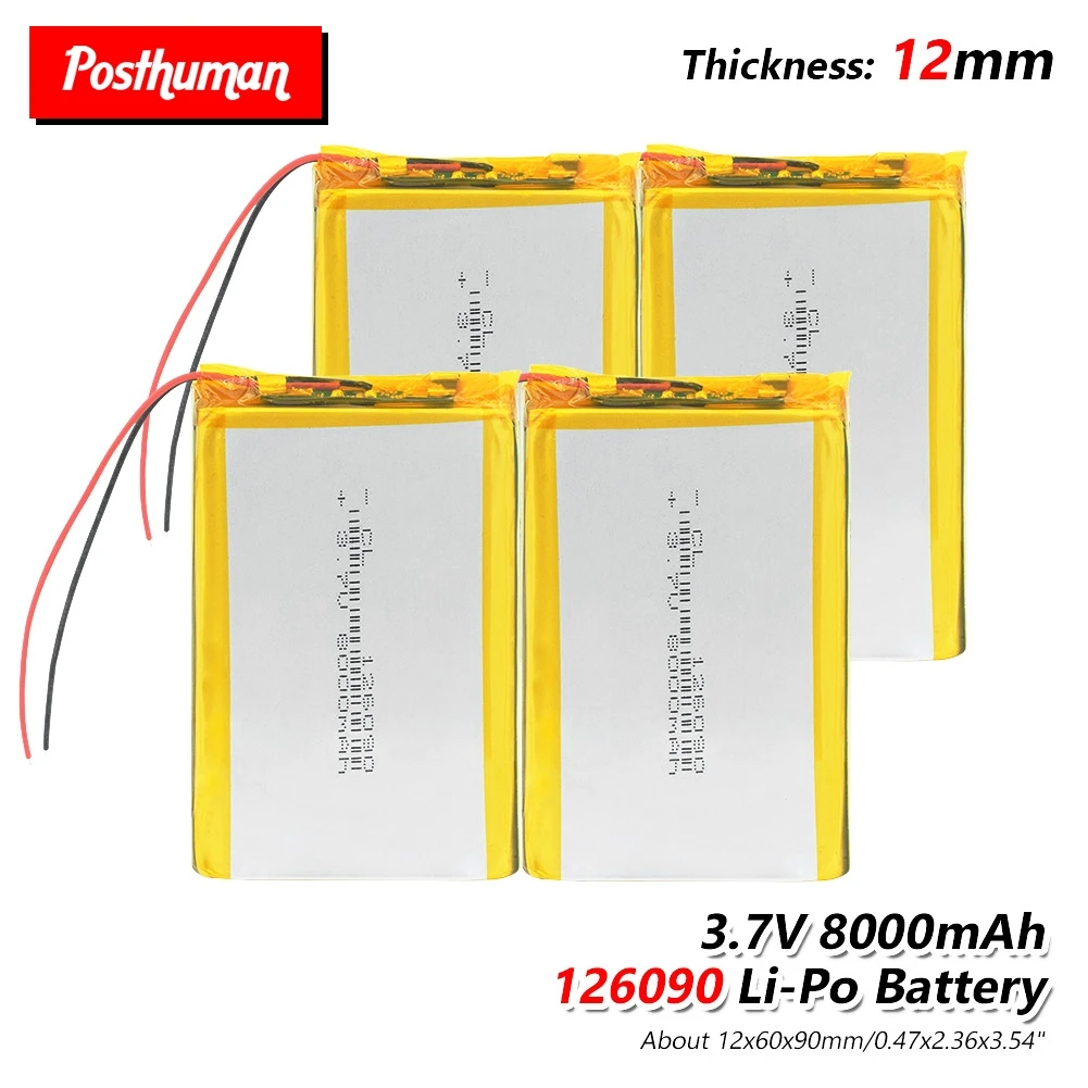 

3.7V 8000mAh Li-polymer Battery 126090 7566121 PCB For Tablet PC DVD GPS MID PDA Bluetooth speaker Digital camera LED Lamp