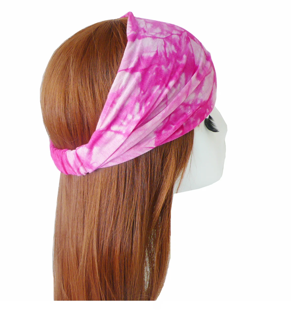 BOHO Tie Dye повязка на голову из хлопка бандана Тюрбан повязка на голову эластичная для женщин и девушек повязки для волос аксессуары для волос повязка