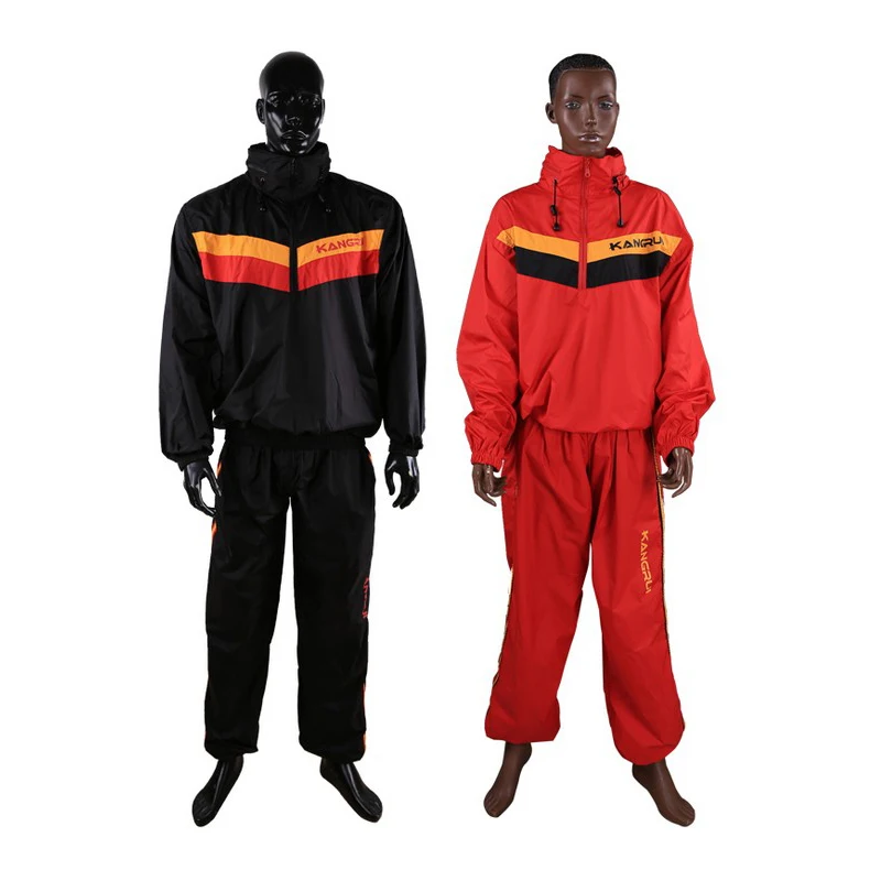 

Red Black Waterproof airproof Sweat coat sauna suit men women running sport fitness uniform lose weight reduce weight clothes