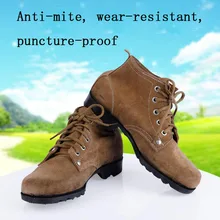 Мужские защитные туфли хаки и шляпа, защитная обувь со стальным носком, небьющиеся, устойчивые к ногам, дышащие, кожаные, мягкие рабочие ботинки, DXZ021