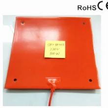 310*310*1,5 мм тепла Подставка под горячее для CR-10 3D-принтеры Гибкая силиконовая резина подогреватель 220 v 300 w 4*12 мм отверстия на тормозных колодок 500 мм одножильный провод