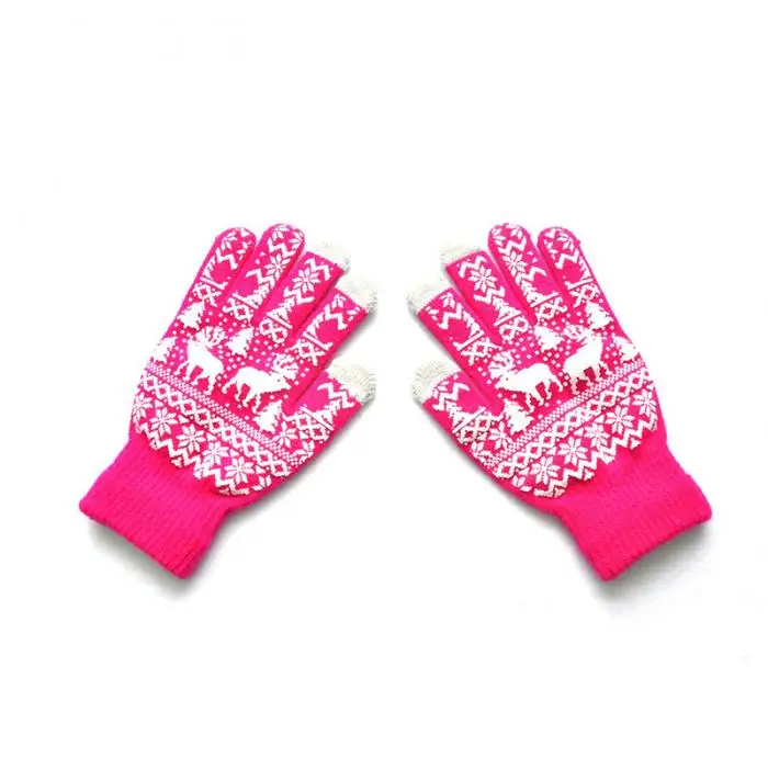 1 пара Перчатка для шитья сохраняет тепло ветрозащитный нескользящий Рождественский олень для женщин мужчин зима Лучшая распродажа-LT88