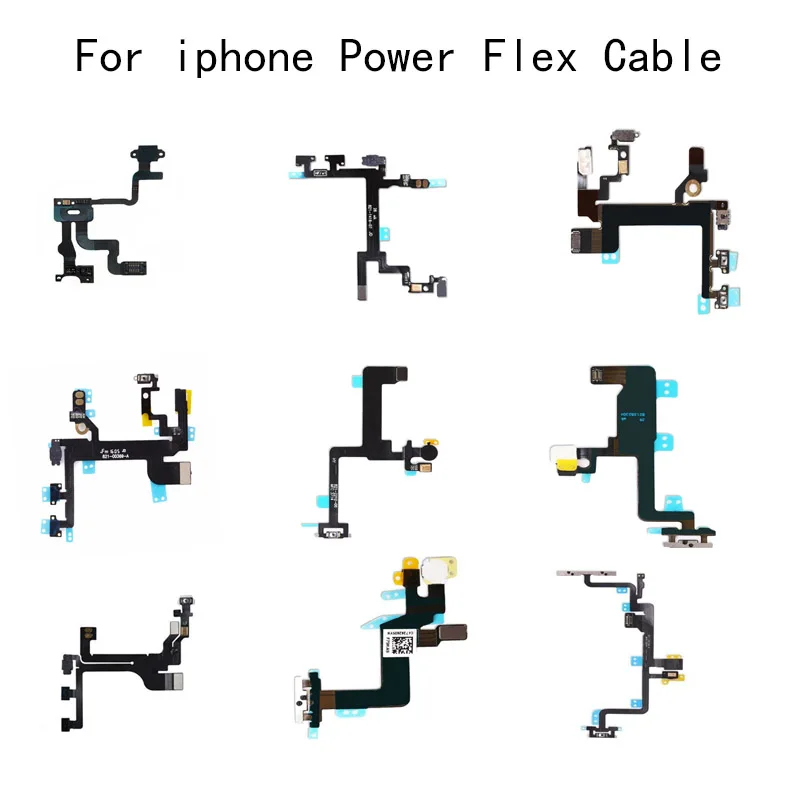 

High Quality For iPhone 4S 5 5S 5C SE 6 6S Plus Power Switch On Off Button Key Flex Cable Ribbon Flex Cable Replacement Parts