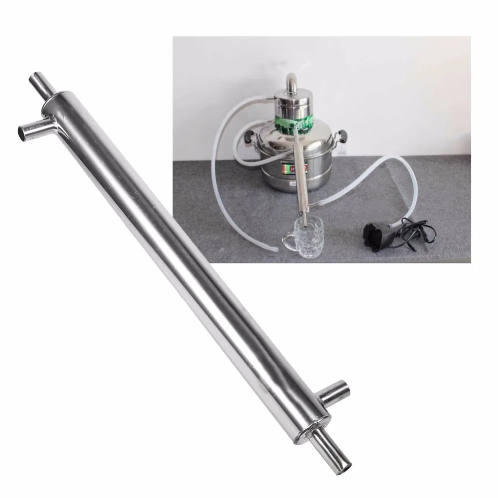 

15.7inch Stainless Steel External Cooling Pipe Tube Beer Wine Vodka Whisky Distiller Condenser For Homebrew Bar Accessories