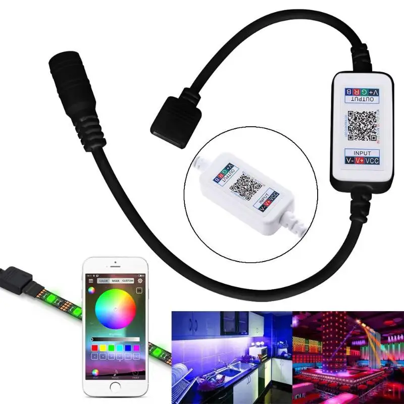 Mini Smart Bluetooth 4.0 Wireless Lamp Controller 5V-24V IP65 Waterproof RGB LED Light Strip Controller for Party Hotel Bar KTV