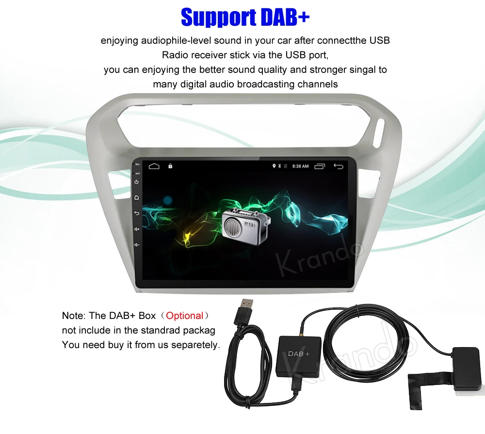 Excellent Krando Android 8.1 10.1"(no dvd) car gps radio for peugeot 301 citroen elysee 2014+ multimedia system navigation 4G LTE 2G RAM 11