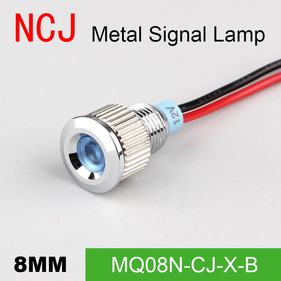 

NCJ 8mm Metal LED Signal lamp Indicator pilot Warning light Signalization boat car panel dashboard 3V 6V 12V 24V 110V 220V