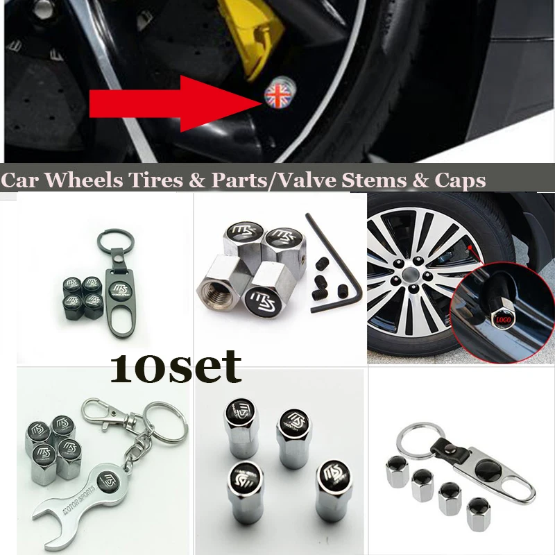 

10set For MS logo car wheel tire valve stem cap Auto Wheels Tires leather For Mazda CX 5 7 9 RX MPV MX key chain