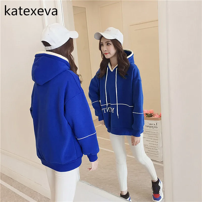 Katexeva 2018 осень и зима новая мода Корейская версия Свободные Повседневное Дикий