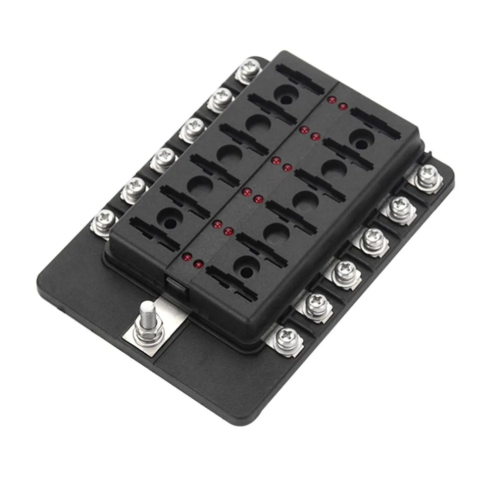 12 Way Fuse Terminals Holder Box Max. 32V Terminals Circuit Examination