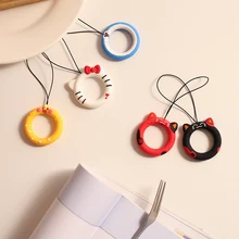 Милый мультфильм телефон ремешок силиконовый кулон Мобильный телефон ремни утка кольцо в форме кота ремешок для мобильного телефона